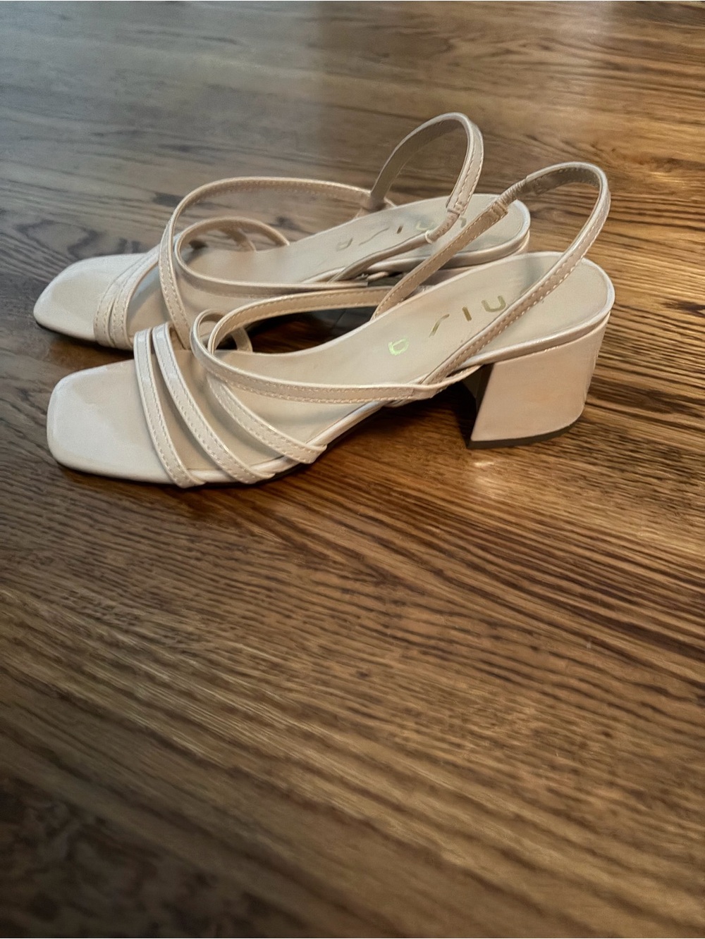 Minimalist Slingback Block Heel Sandals - Nude